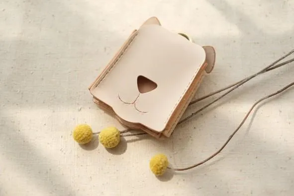 HANDMADE LEATHER CUTE Women Dog Keyring Key Holders CARD Holder PERSONALIZED MONOGRAMMED GIFT CUSTOM Wallet Card Holder keyring