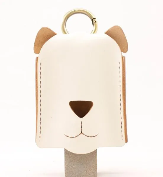 HANDMADE LEATHER CUTE Women Dog Keyring Key Holders CARD Holder PERSONALIZED MONOGRAMMED GIFT CUSTOM Wallet Card Holder keyring