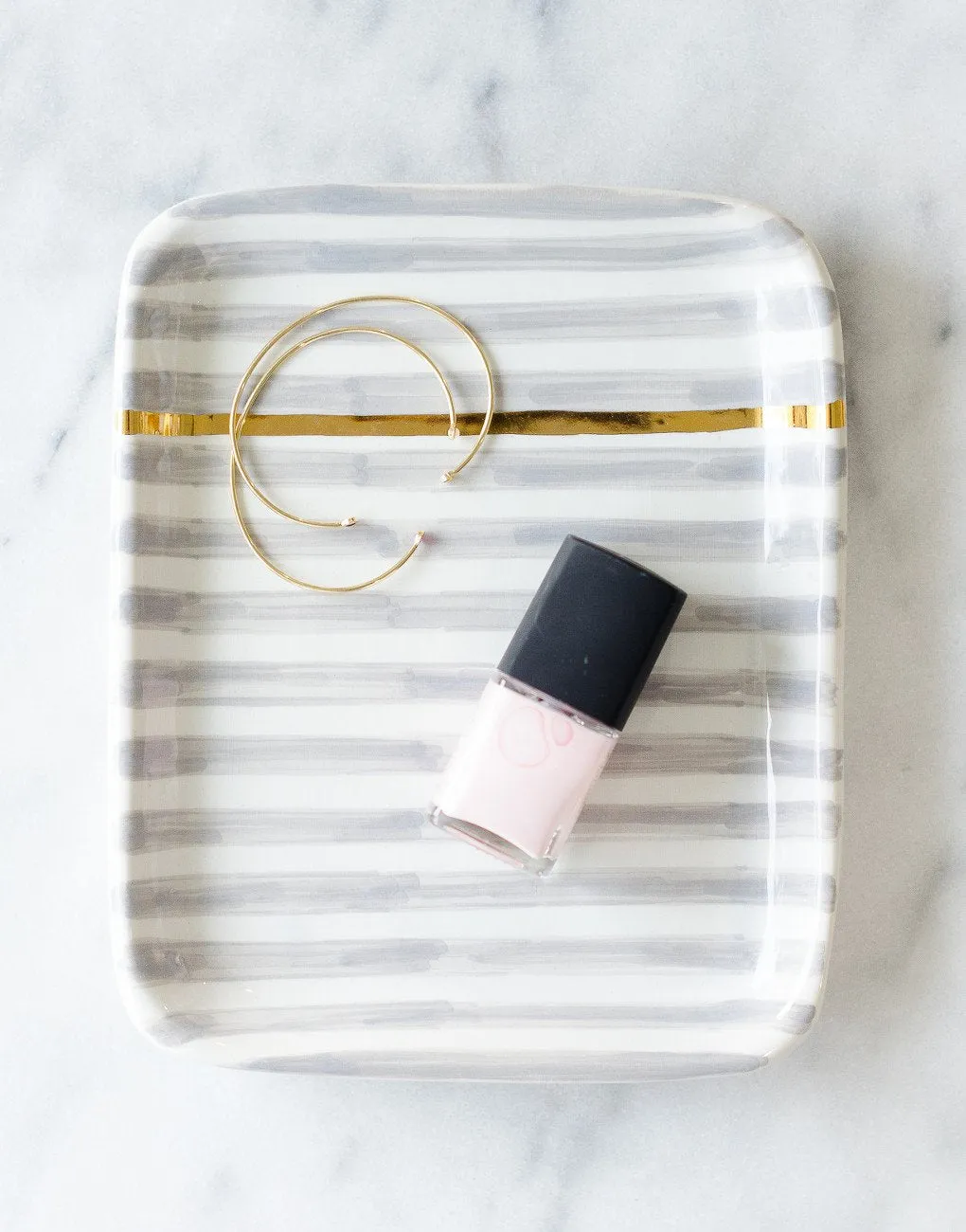 Handmade Moroccan Ceramic Tray in Stripe (More Colors Available)