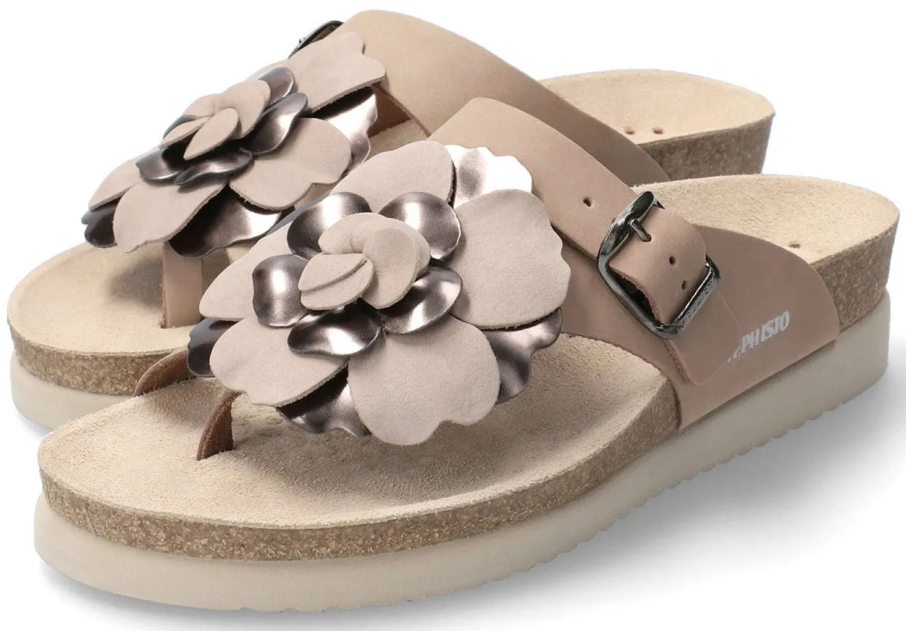 'Helen Flower' women's slide toe sandal - taupe