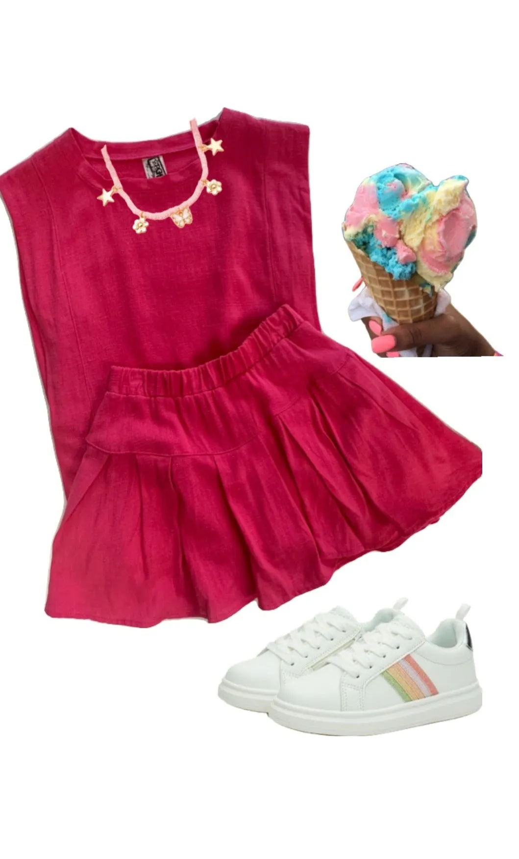 Hot Pink Linen Tank..