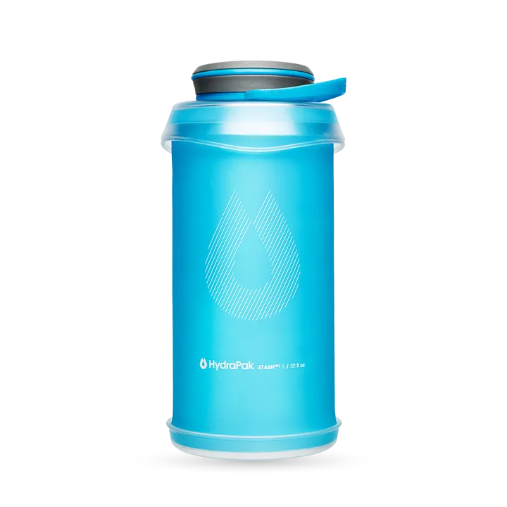 HydraPak Stash 1L Malibu Blue Flexible Bottle