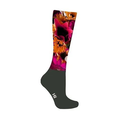 HyFASHION Flower Garden Pattern Horse Riding Socks