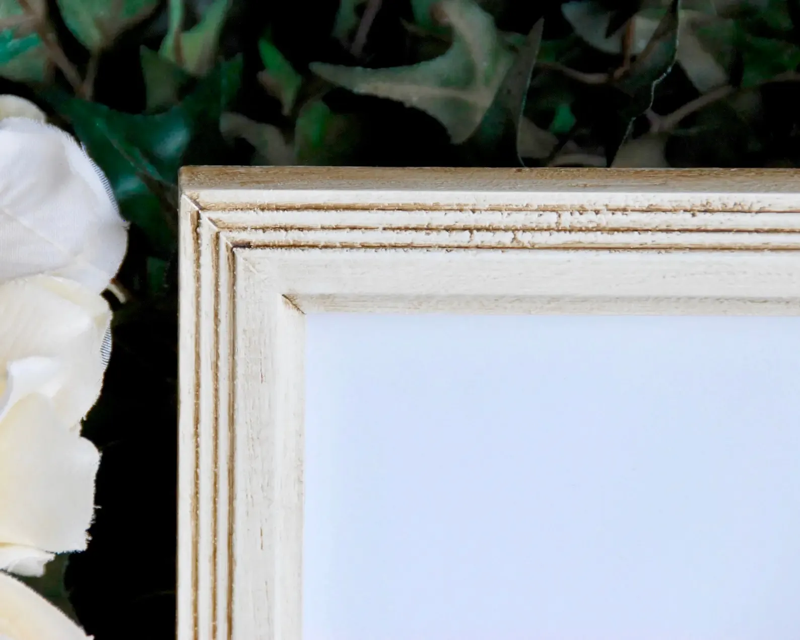 Ivory hand-painted wooden diploma frame