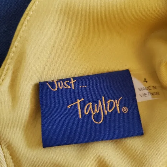 Just Taylor Alston Dress Midi Satin Chartreuse Formal Size 4