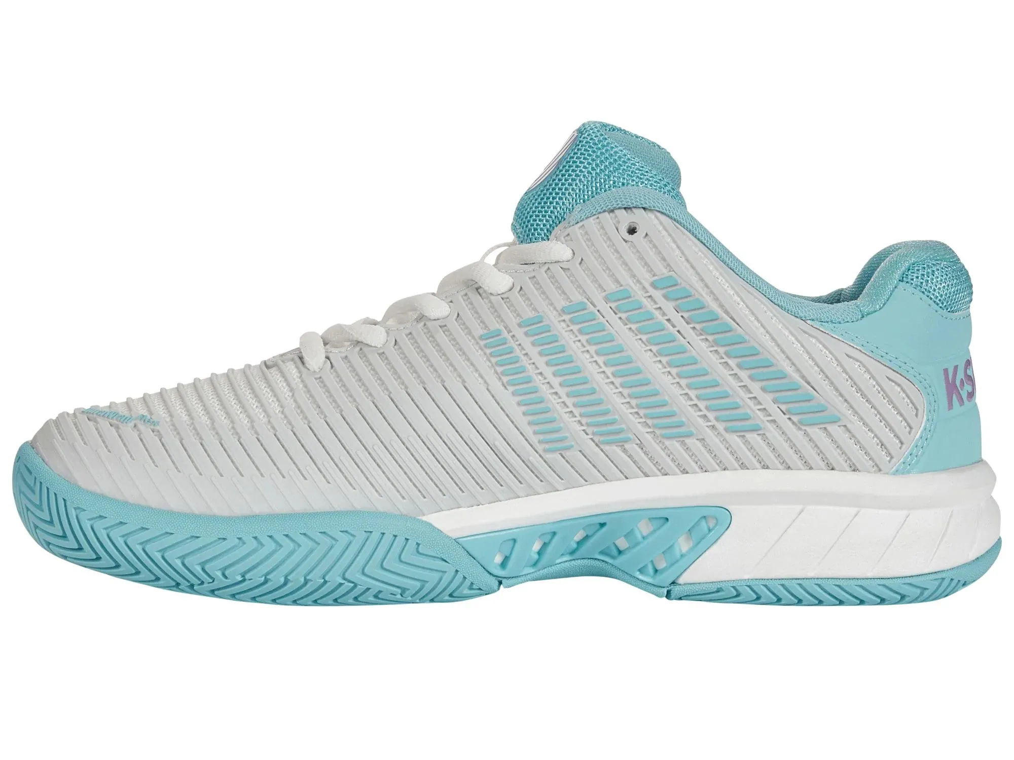 K-Swiss Women's Hypercourt Express 2 ALL Court (Brilliant White/Angel Blue/Sheer Lilac)