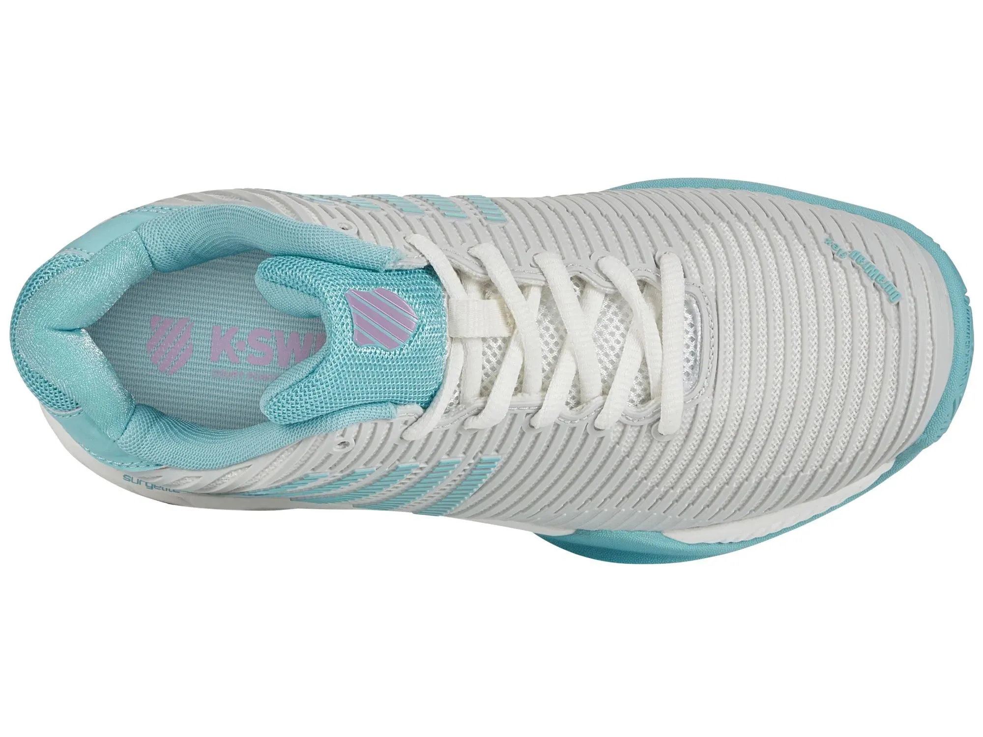 K-Swiss Women's Hypercourt Express 2 ALL Court (Brilliant White/Angel Blue/Sheer Lilac)