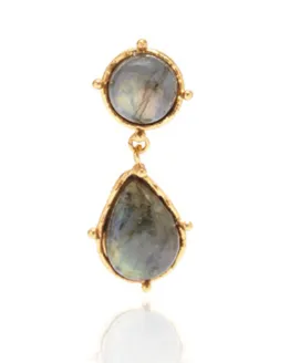 Labradorite 2 Pierres Dot Earrings