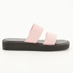Ladies Double Strap Push-In Mule - Blush