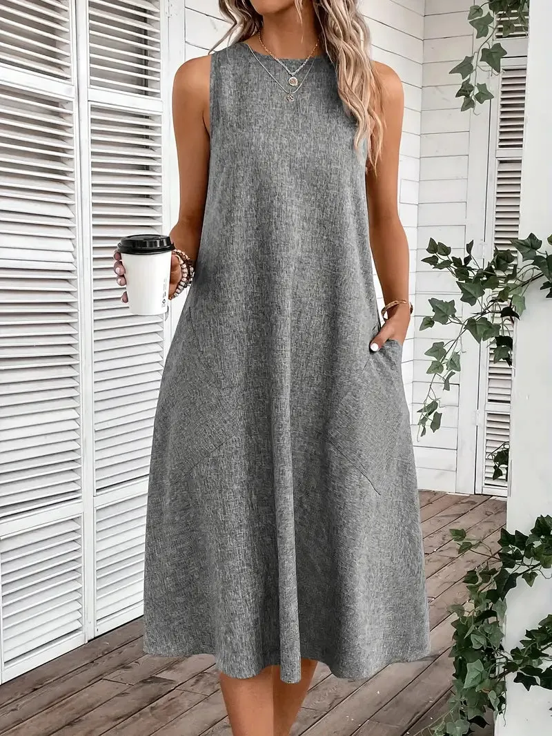 Lorena™| Sleeveless Midi Dress