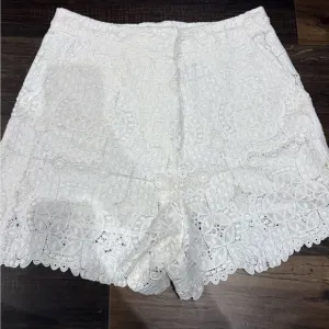 MAJE- Elegant White Lace Women's Shorts
