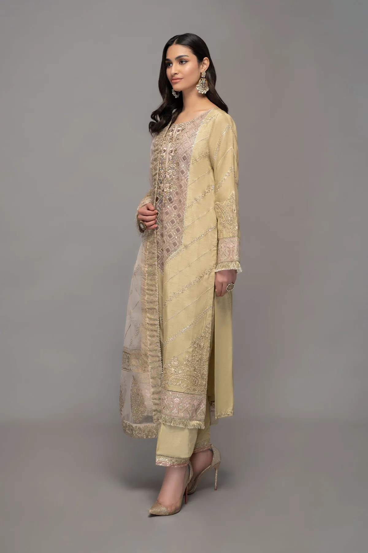 Maria B Traditional Embroidered Pakistani Salwar Kameez Party Dress