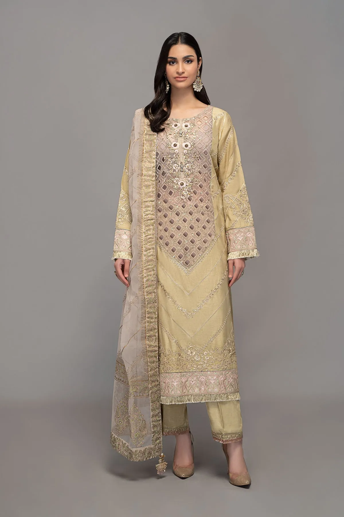 Maria B Traditional Embroidered Pakistani Salwar Kameez Party Dress