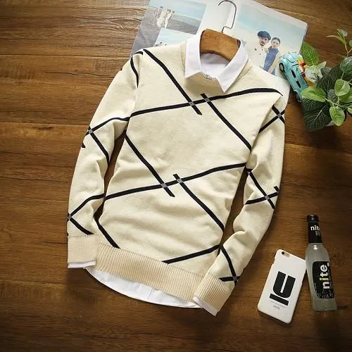 Men's Fashion Lined Sweater