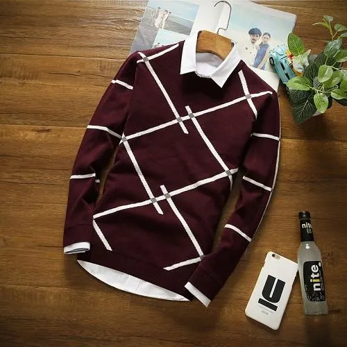 Men's Fashion Lined Sweater