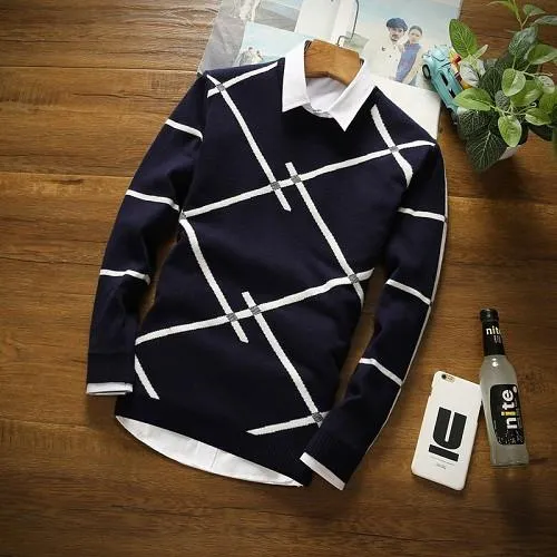 Men's Fashion Lined Sweater