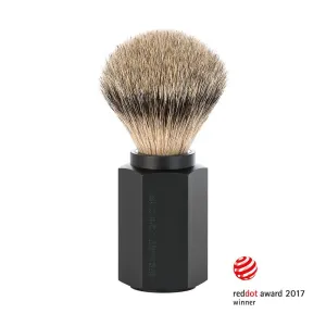MÜHLE HEXAGON Shaving Brush, Silvertip Badger, Graphite