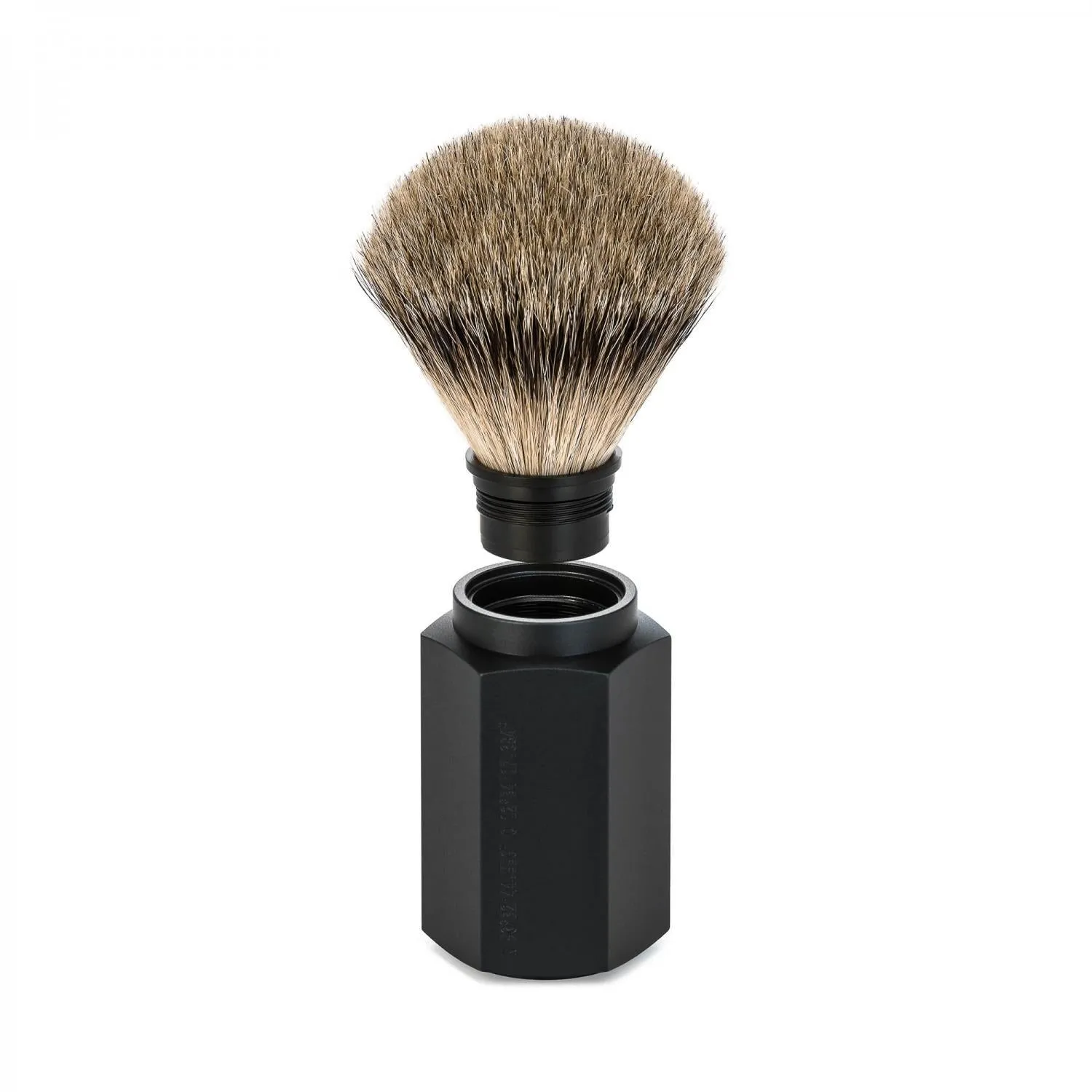 MÜHLE HEXAGON Shaving Brush, Silvertip Badger, Graphite