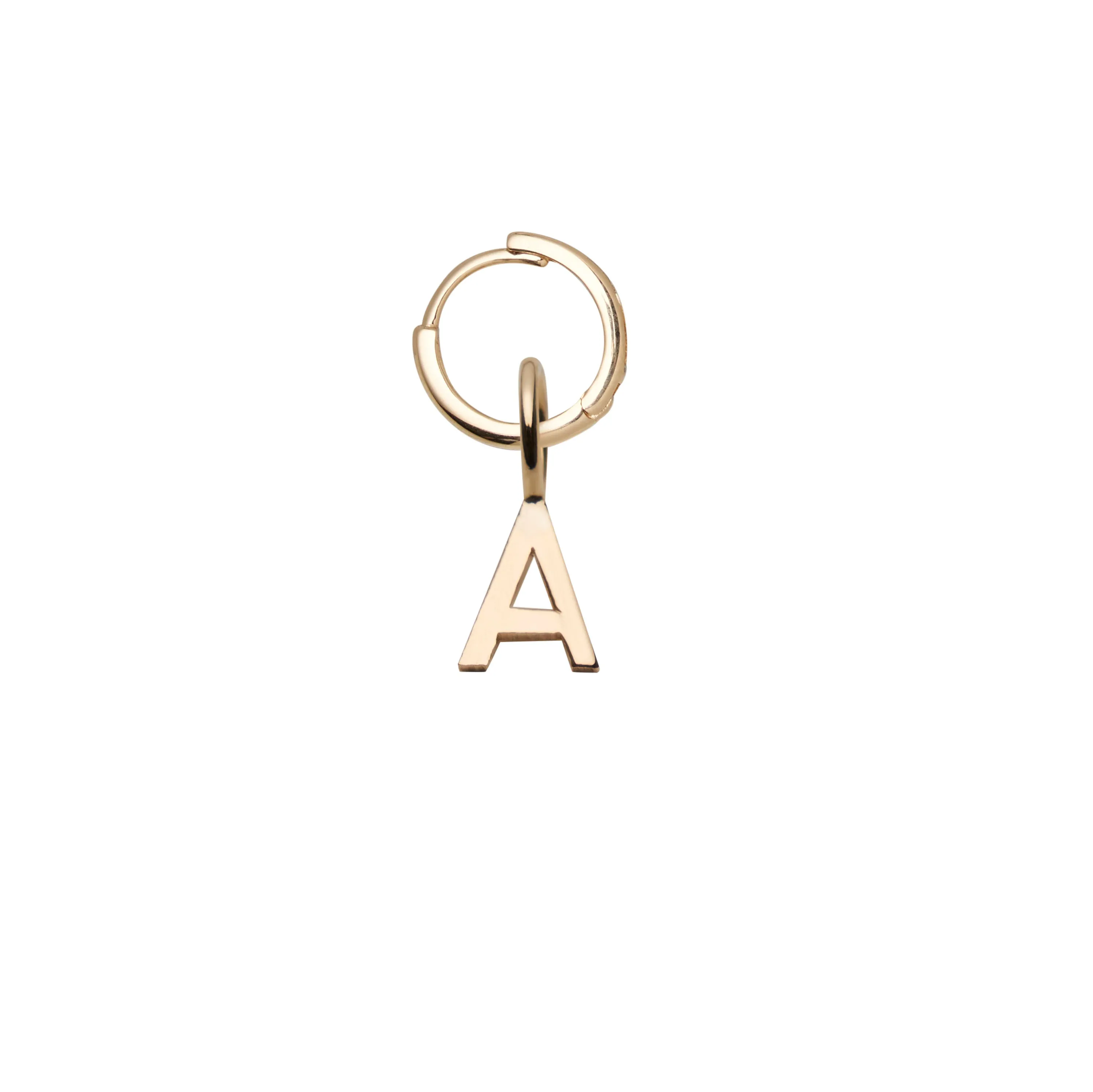 Mini Leter A Pendant Earring - Gold