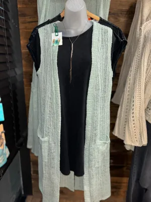 Mint Green Cardigan Vest