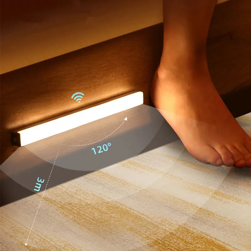 Motion Sensor Light Wireless LED Night Light USB Rechargeable Night Lamp Cabinet Closet Lamp Staircase Backlight For Kitchen