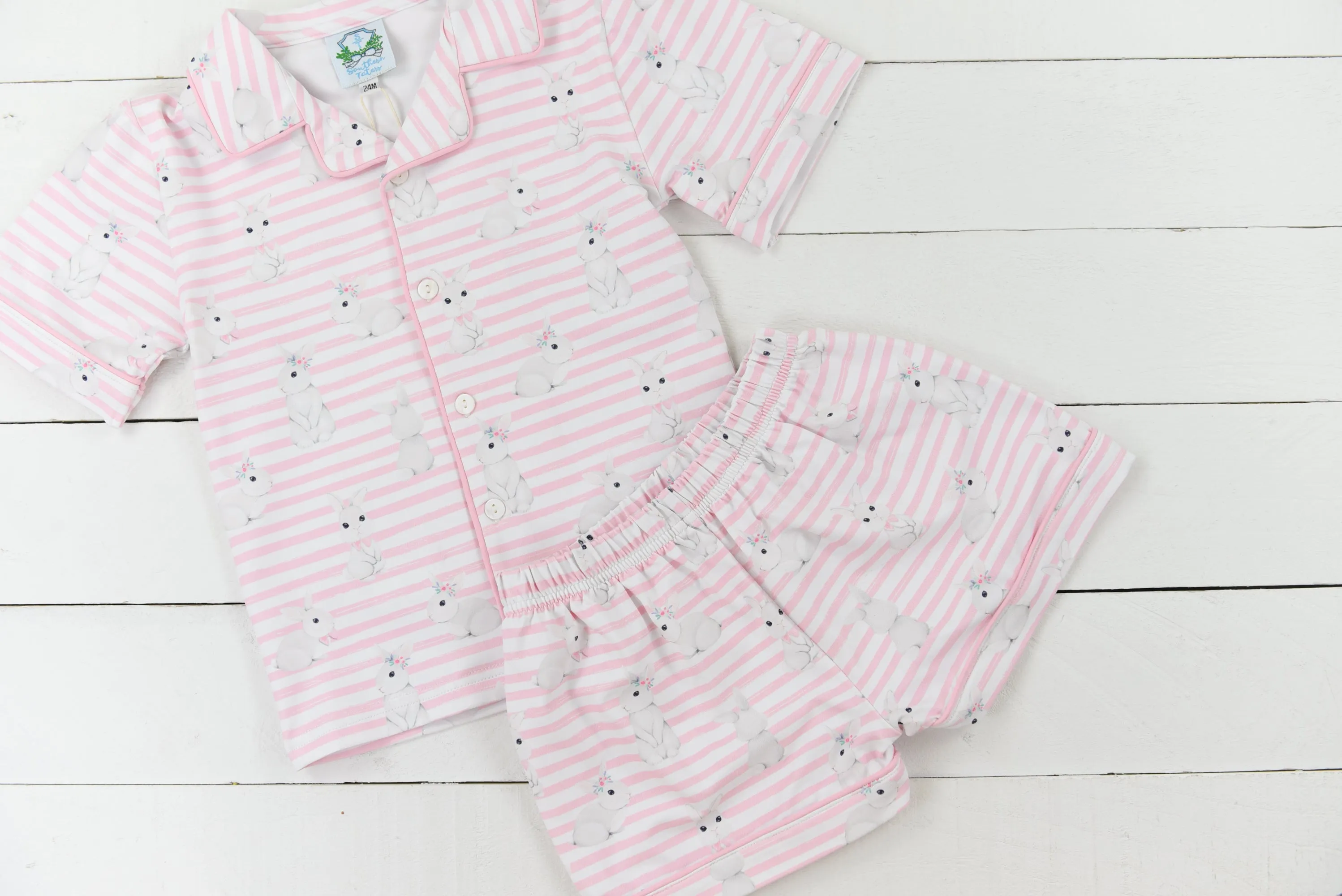 My Little Bunny Pink Button 2pc Pajama
