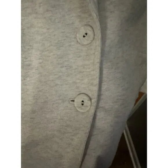 New J. Jill Sweater Coat Women’s XL Light Heather Grey $89 Pockets Cozy Office