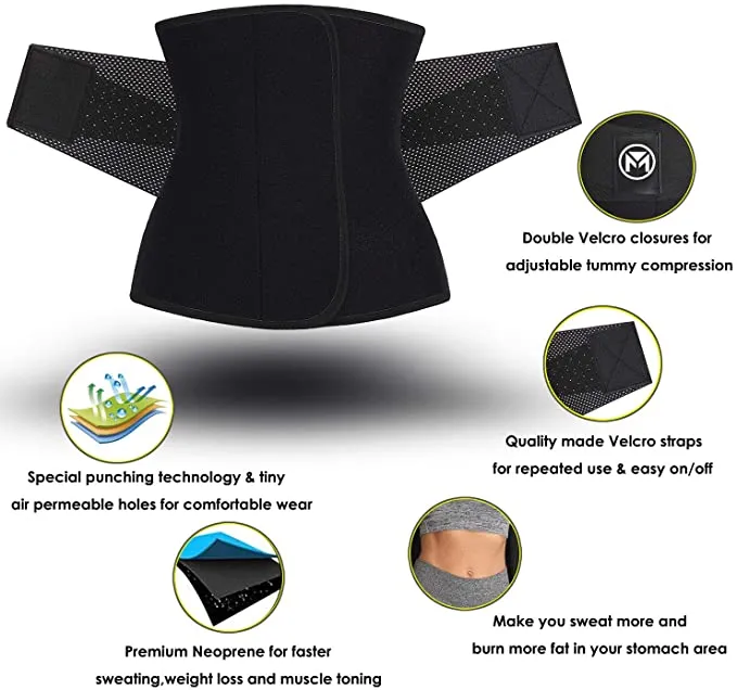 New Moolida Waist Trainer Belt for Women Waist Trimmer Weight Loss Workout Fitness Back Support Belt, Sz S! Fits 24-28" Waist!