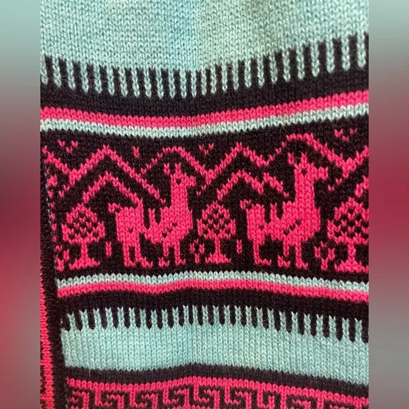 NWT Alpaca Wool Sweater Women’s Cozy &amp; Soft Zip Up Turquoise Cardigan Size Small