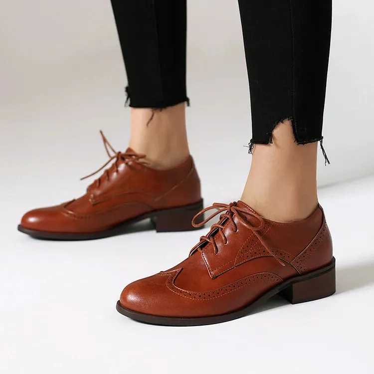 Oxford brogue casual con punta a punta e lacci color block