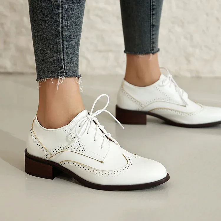 Oxford brogue casual con punta a punta e lacci color block