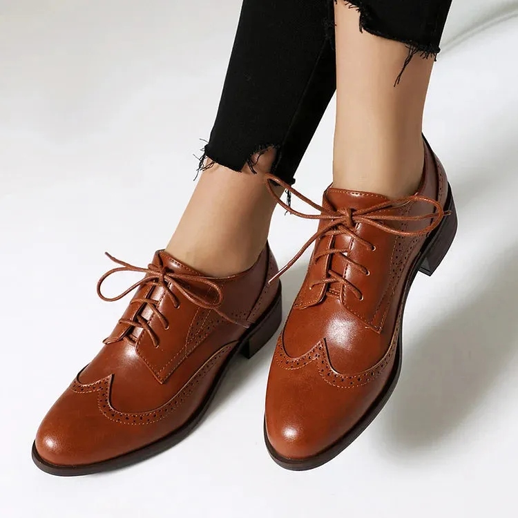 Oxford brogue casual con punta a punta e lacci color block