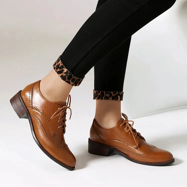 Oxford brogue casual con punta a punta e lacci color block