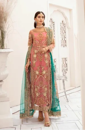 Pakistani Festive Chiffon Wear in Peachy Pink Color #Y6134