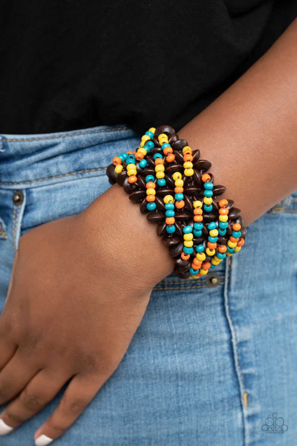 Paparazzi Cozy in Cozumel - Multi Wooden Bracelet