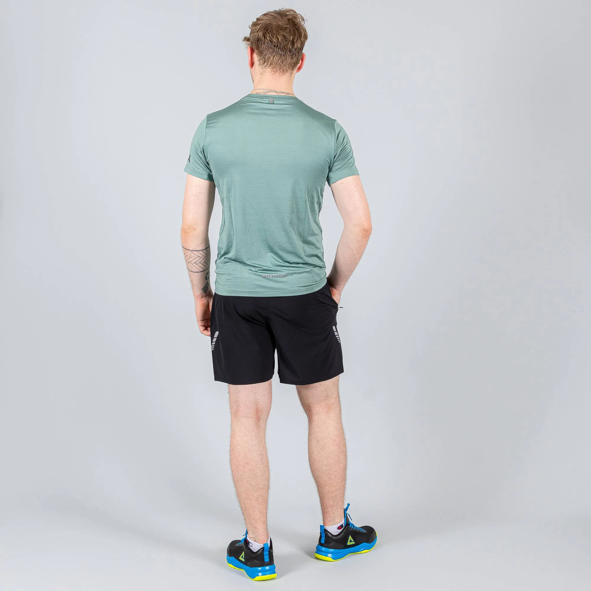 Peak Running Series Knitted T-Shirt Dk.Green Melange