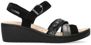 'Pietra' women's ergonomic wide fit (H) sandal - black