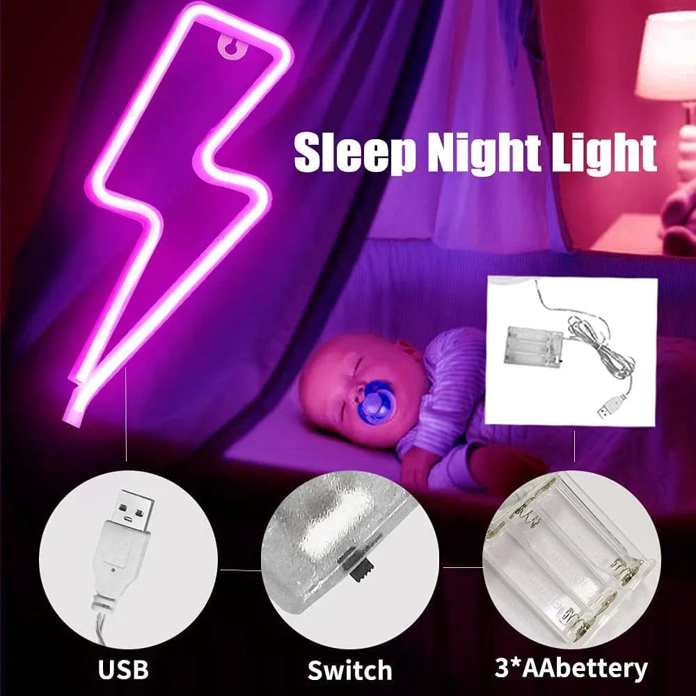 Pink Lightning Neon LED Wall Light