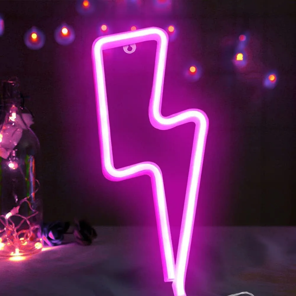 Pink Lightning Neon LED Wall Light