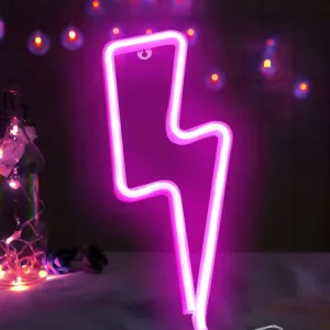 Pink Lightning Neon LED Wall Light