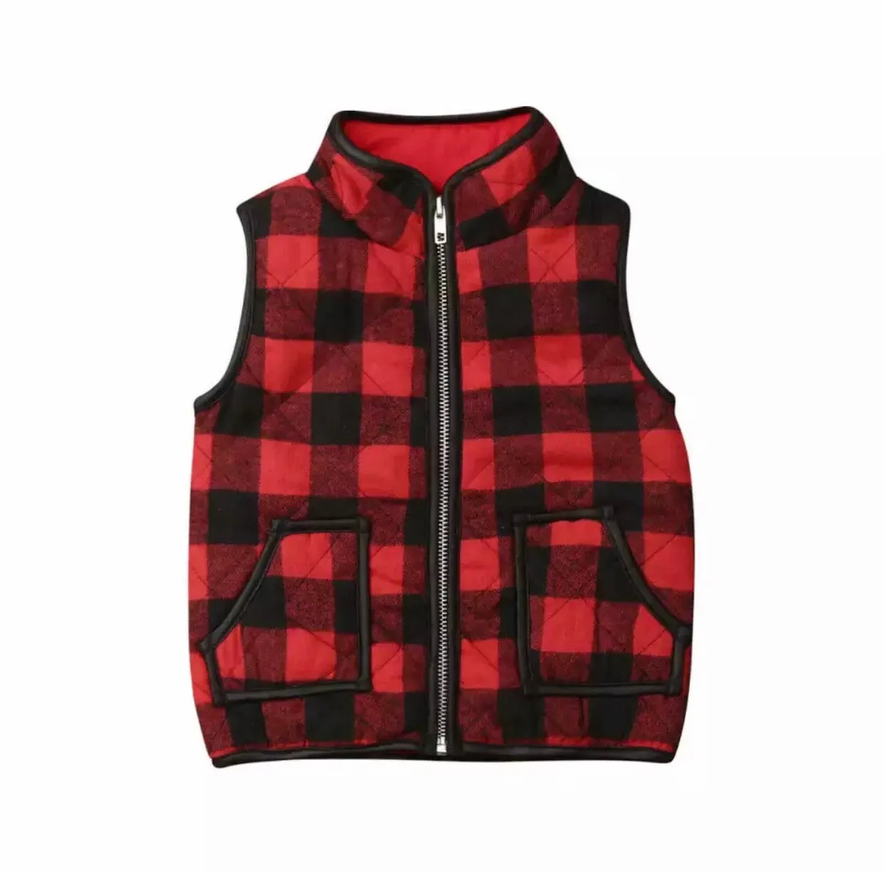 Plaid Puffy Vest