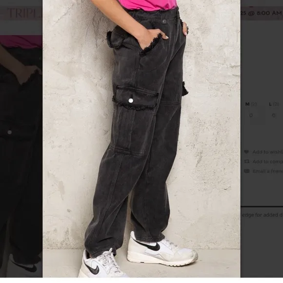 POL Black Cargo Jeans for Women