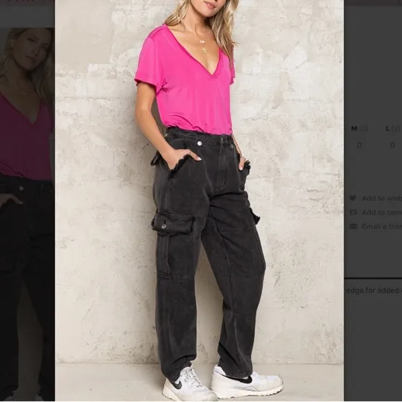 POL Black Cargo Jeans for Women