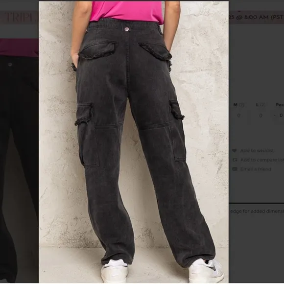 POL Black Cargo Jeans for Women