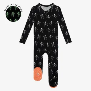 Posh Peanut- Dancing Skelly Footie Zippered One Piece