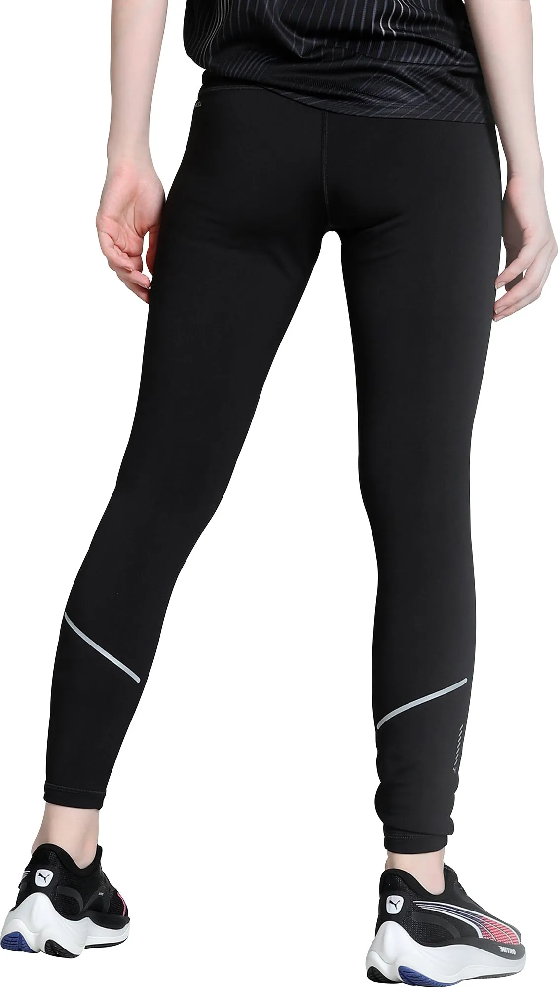 Puma Microfleece Womens Long Running Tights - Black