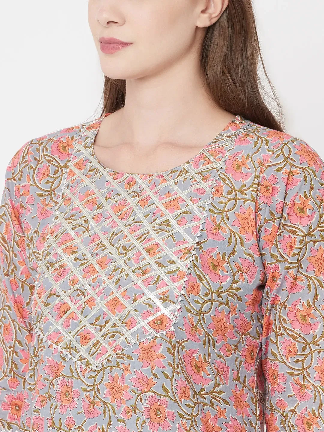 Pure Cotton Pink Print Kurta Set | Seyaat