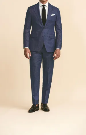Reda Royal Blue S130 Light Merino Wool Micro Fancy Weave
