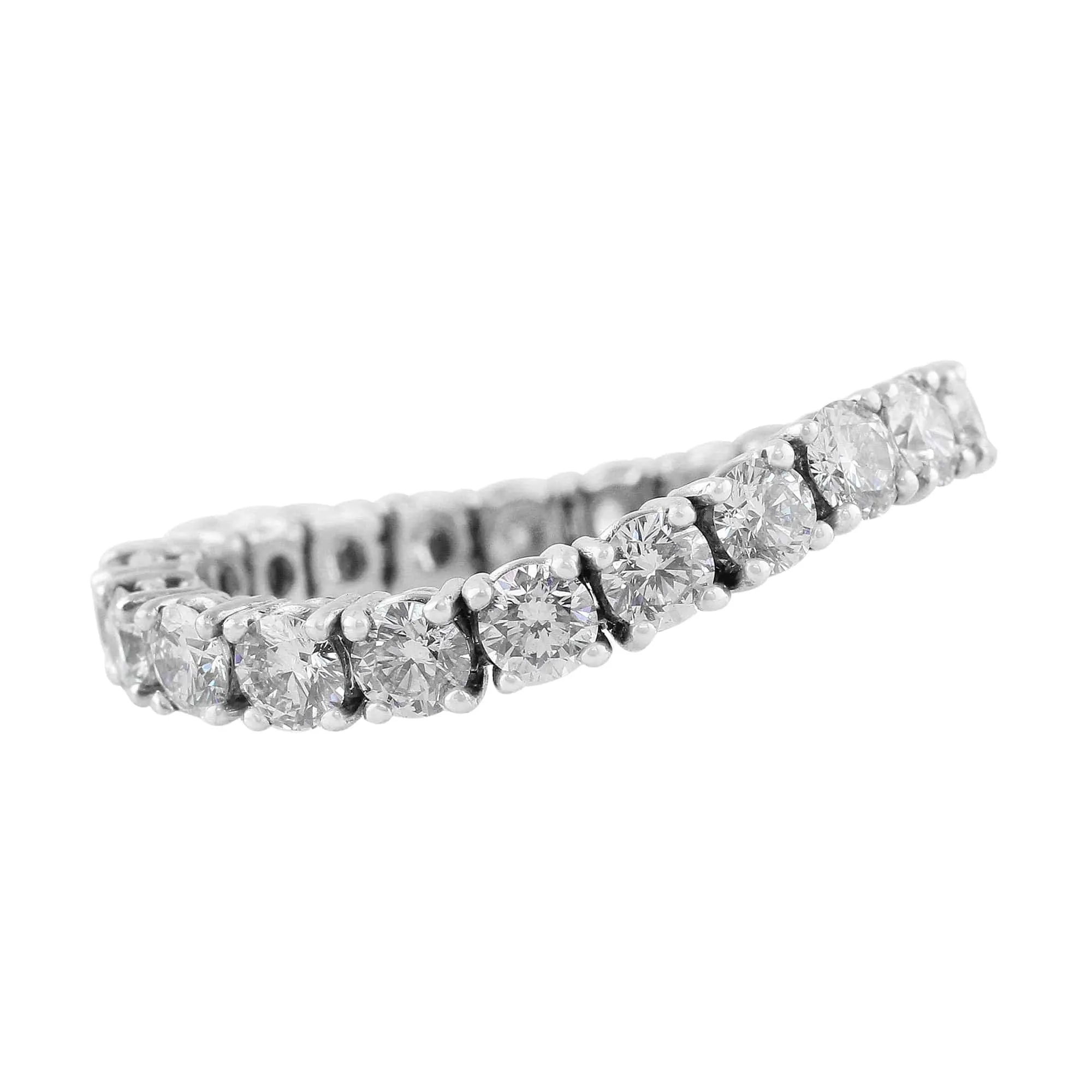 Rivière 18K White Gold 2.99ctw Diamond Flexible Ring