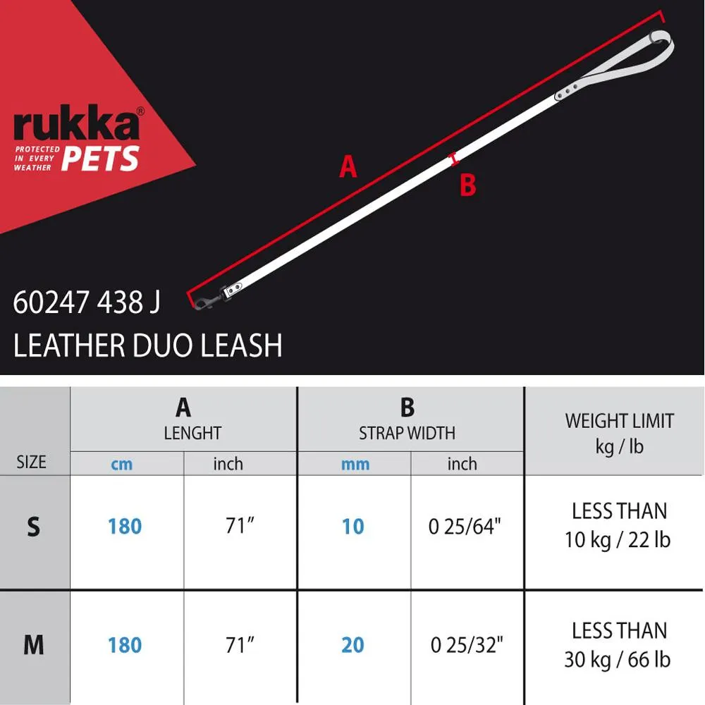 Rukka Pets Dual Cognac Leather Dog Lead